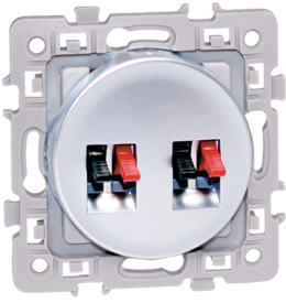 SQUARE Double prise hauts-parleurs Silver