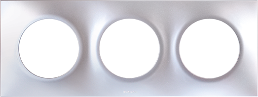 SQUARE Plaque d'habillage 3 positionstes entraxe 71mm Silver