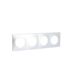 SQUARE Plaque d'habillage 4 postes entraxe 71mm Silver