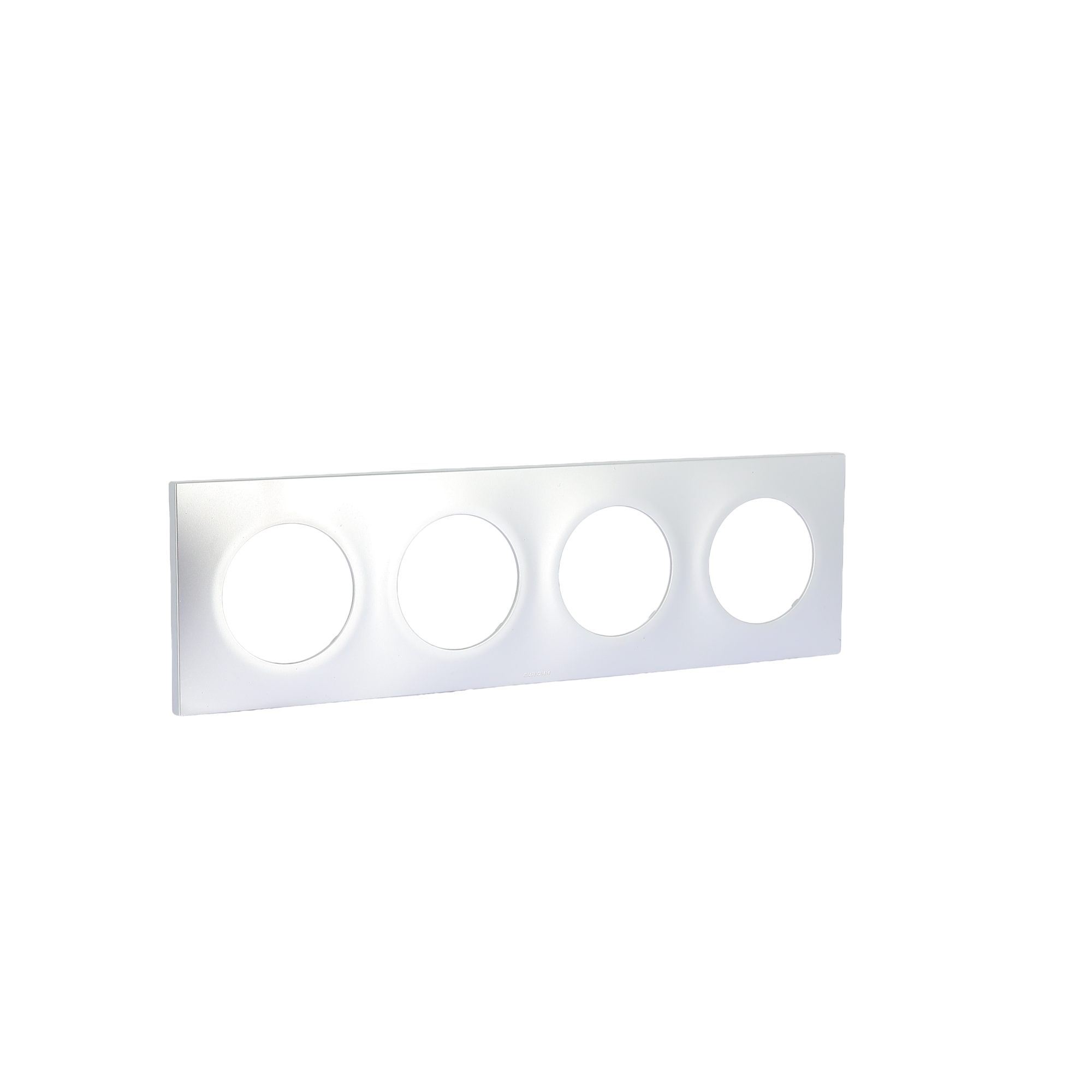 SQUARE Plaque d'habillage 4 postes entraxe 71mm Silver