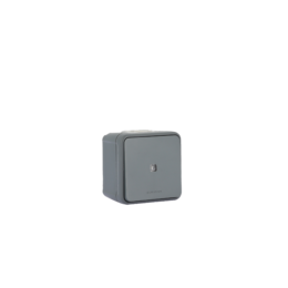 OXXO Poussoir lumineux gris saillie étanche IP55