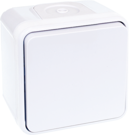 OXXO Poussoir blanc saillie étanche IP55