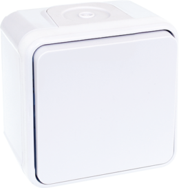 OXXO Poussoir blanc saillie étanche IP55