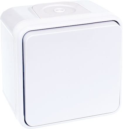OXXO Poussoir blanc saillie étanche IP55