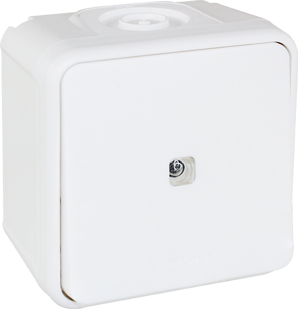 OXXO Poussoir lumineux blanc saillie étanche IP55