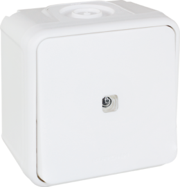 OXXO Poussoir lumineux blanc saillie étanche IP55