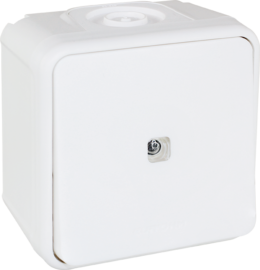 OXXO Poussoir lumineux blanc saillie étanche IP55