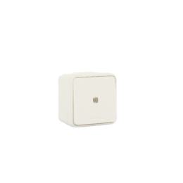 OXXO Poussoir lumineux blanc saillie étanche IP55