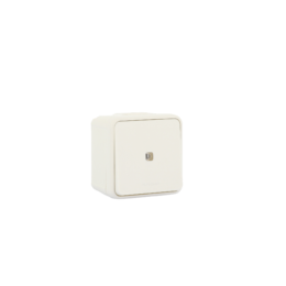 OXXO Poussoir lumineux blanc saillie étanche IP55