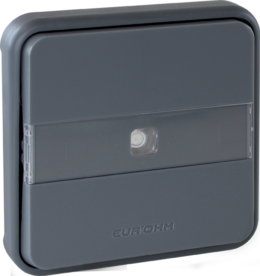 OXXO Mécanisme composable de poussoir lumineux avec porte-étiquette gris étanche IP55