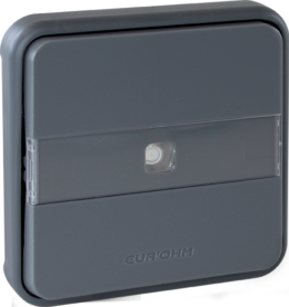 OXXO Mécanisme composable de poussoir lumineux avec porte-étiquette gris étanche IP55