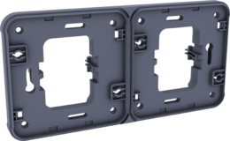 OXXO Cadre adaptateur double  gris pour installation à l'horizontal en encastré étanche IP55 de deux mécanismes composables OXXO ( sauf voyant, arret d'urgence et interrupteur à clef)