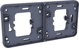 OXXO Cadre adaptateur double  gris pour installation à l'horizontal en encastré étanche IP55 de deux mécanismes composables OXXO ( sauf voyant, arret d'urgence et interrupteur à clef)
