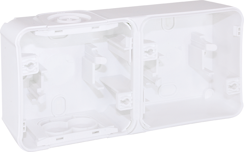 OXXO Boite 2P blanc horizontale saillie