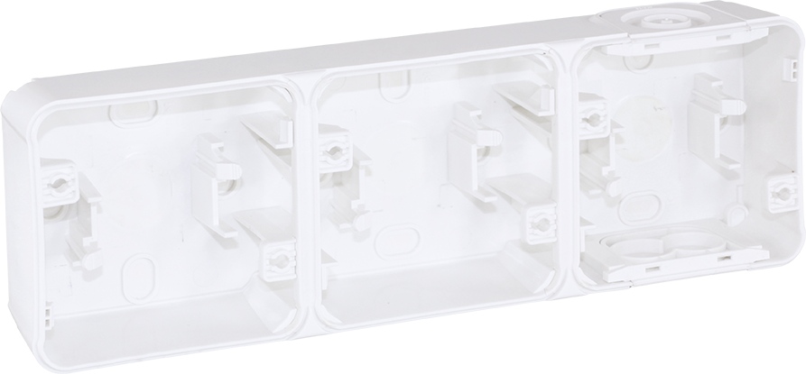 OXXO Boite 3 positionstes blanc horizontale saillie