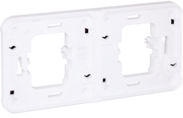 OXXO Cadre adaptateur double  blanc pour installation à l'horizontal en encastré étanche IP55 de deux mécanismes composables OXXO ( sauf voyant, arret d'urgence et interrupteur à clef)
