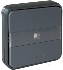 OXXO Poussoir avec porte etiquette lumineux  gris encastré étanche IP55