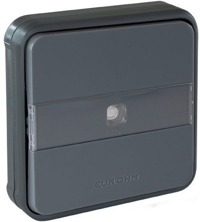 OXXO Poussoir avec porte etiquette lumineux gris encastré étanche IP55