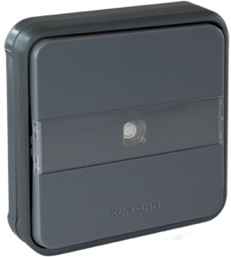 OXXO Poussoir avec porte etiquette lumineux  gris encastré étanche IP55