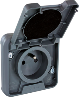 OXXO PC 2P+T GRIS ENCASTR IP55