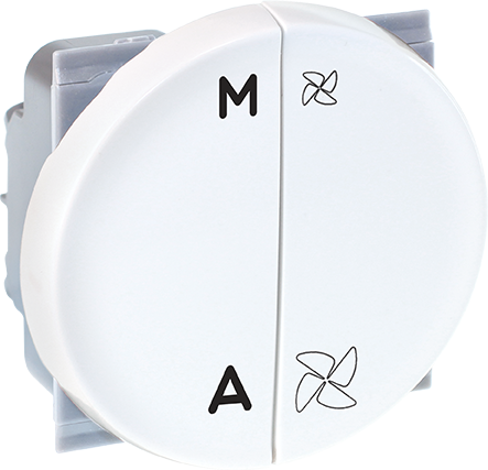 COMETE Commande VMC 2 vitesses + Marche/Arrêt blanc