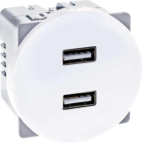 COMETE Double chargeur USB A blanc