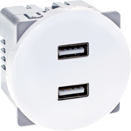 COMETE Double chargeur USB A blanc
