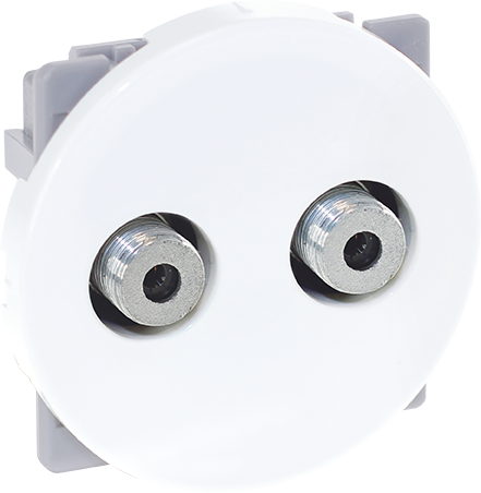 COMETE Double prise TV multi-service type F blanc