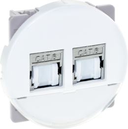 COMETE Double Prise RJ45 blindée Cat.6 STP (Grade2 TV) blanc