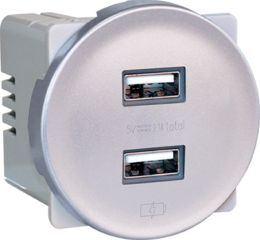 COMETE Double chargeur USB A 5,5V SILVER