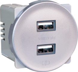 COMETE Double chargeur USB A 5,5V SILVER