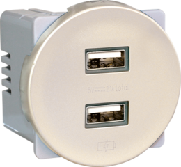 COMETE Double chargeur USB A 5,5V TITANE