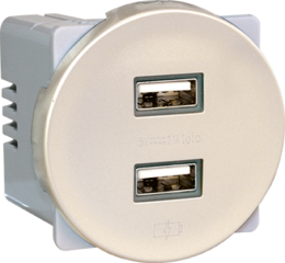 COMETE Double chargeur USB A 5,5V TITANE