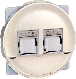 COMETE Double Prise RJ45 blindée Cat.6 STP (Grade2 TV) Titane
