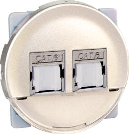 COMETE Double Prise RJ45 blindée Cat.6 STP (Grade2 TV) Titane