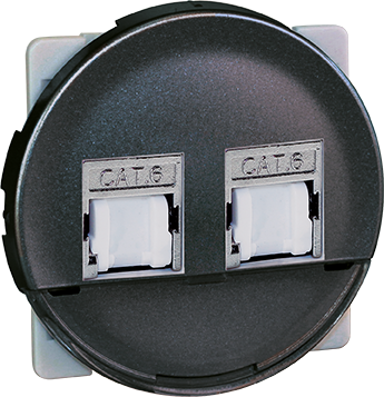 COMETE Double Prise RJ45 blindée Cat.6 STP (Grade2 TV) Vulcain