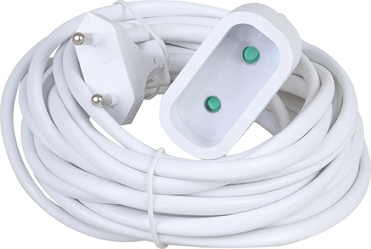 Rallonge 6A cable 2x0,75mm² 3m blc