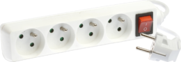 Bloc de 4 prises 2P+T  avec interrupteur à voyant  cable 3x1mm² 1m blanc