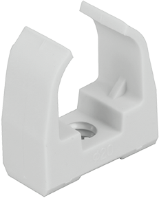 Clips tube Ø20 gris