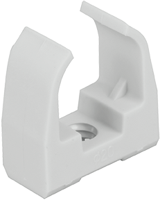 Clips tube Ø20 gris
