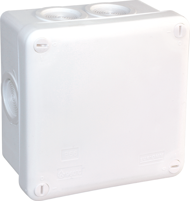 Boite de dérivation blanche IP55 105x105x55mm -7 entrées- 960°C