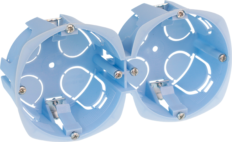 Boite placo 2 postes diam 67mm, prof 40mm, ent 71mm, parois minces