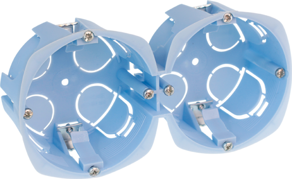Boite placo 2 postes diam 67mm, prof 40mm, ent 71mm, parois minces