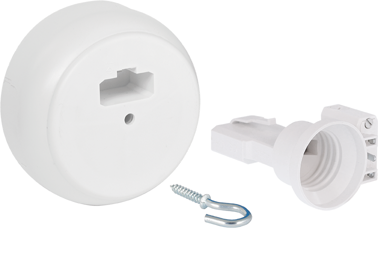 Kit point de centre DCL saillie + piton 30mm + fiche/douille DCL E27