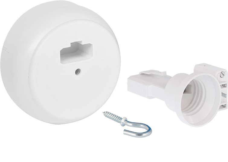Kit point de centre DCL saillie + piton 30mm + fiche/douille DCL E27