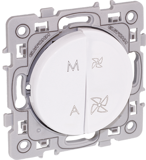 SQUARE Commande de VMC 2 vitesses avec interrupteur marche/arrêt blanc