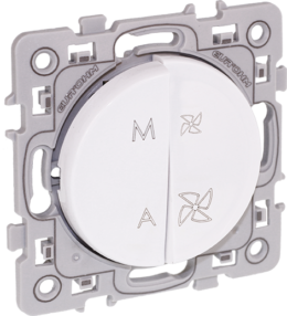 SQUARE Commande de VMC 2 vitesses avec interrupteur marche/arrêt blanc