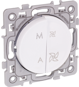 SQUARE Commande de VMC 2 vitesses avec interrupteur marche/arrêt blanc