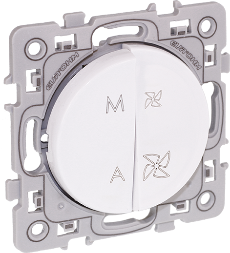SQUARE Commande de VMC 2 vitesses avec interrupteur marche/arrêt blanc