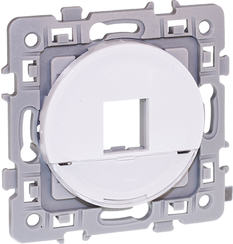 SQUARE Plastron pour noyau de prise RJ45 format KEYSTONE blanc ( noyau non fourni)